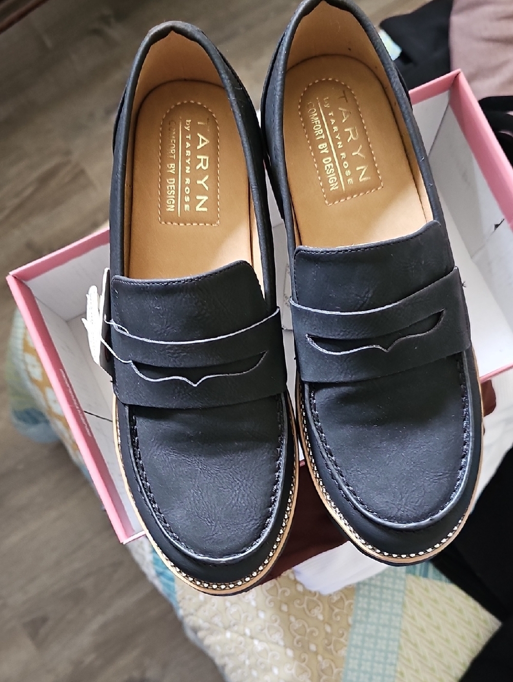 Taryn Rose Black Penny Loafers